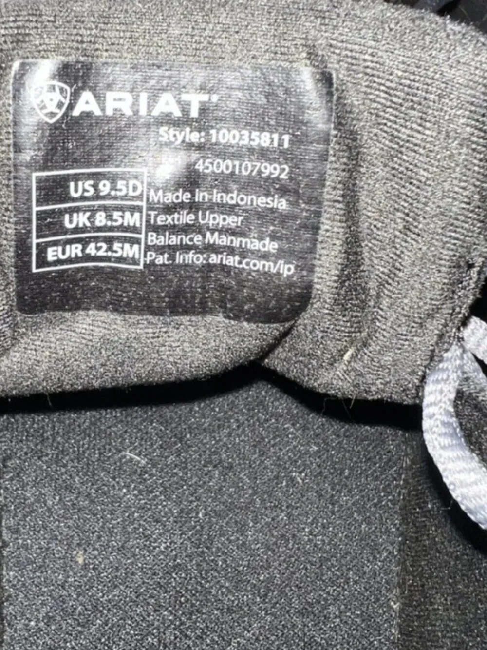 Ariat Canvas Stretch Hilo Charcoal Grey Shoes - Size 9.5